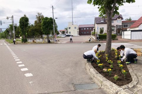 池田町駅前通りの環境美化